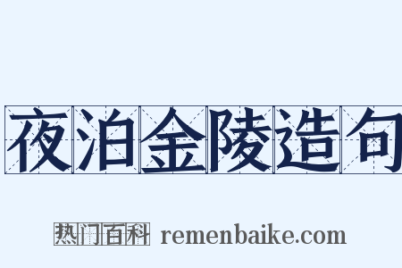 夜泊金陵造句是什么意思的图片